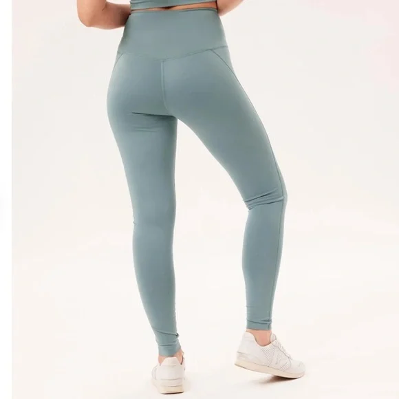 Girlfriend Collective Blue ‘Lagoon’ Compressive High-Rise Leggings | Size L - Picture 3 of 15